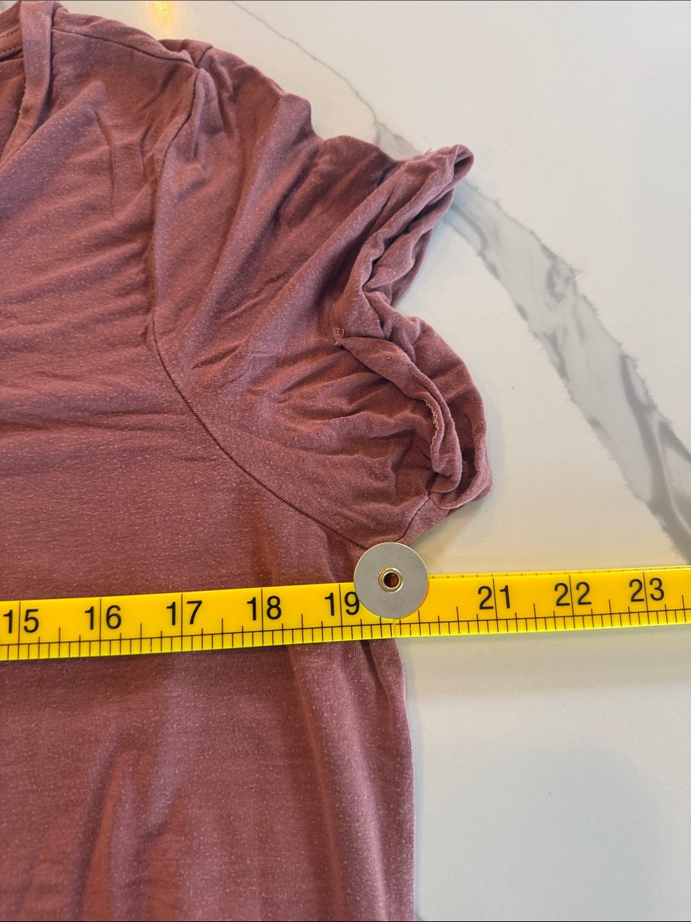 Soft & Sexy V-Neck Short Sleeve Tee in Dusty Rose - Picture 5 of 6